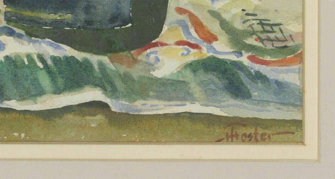 Henry E. Foster (1921 2010)   Signed & Framed 2003 Watercolour, Vat 69. photo Art