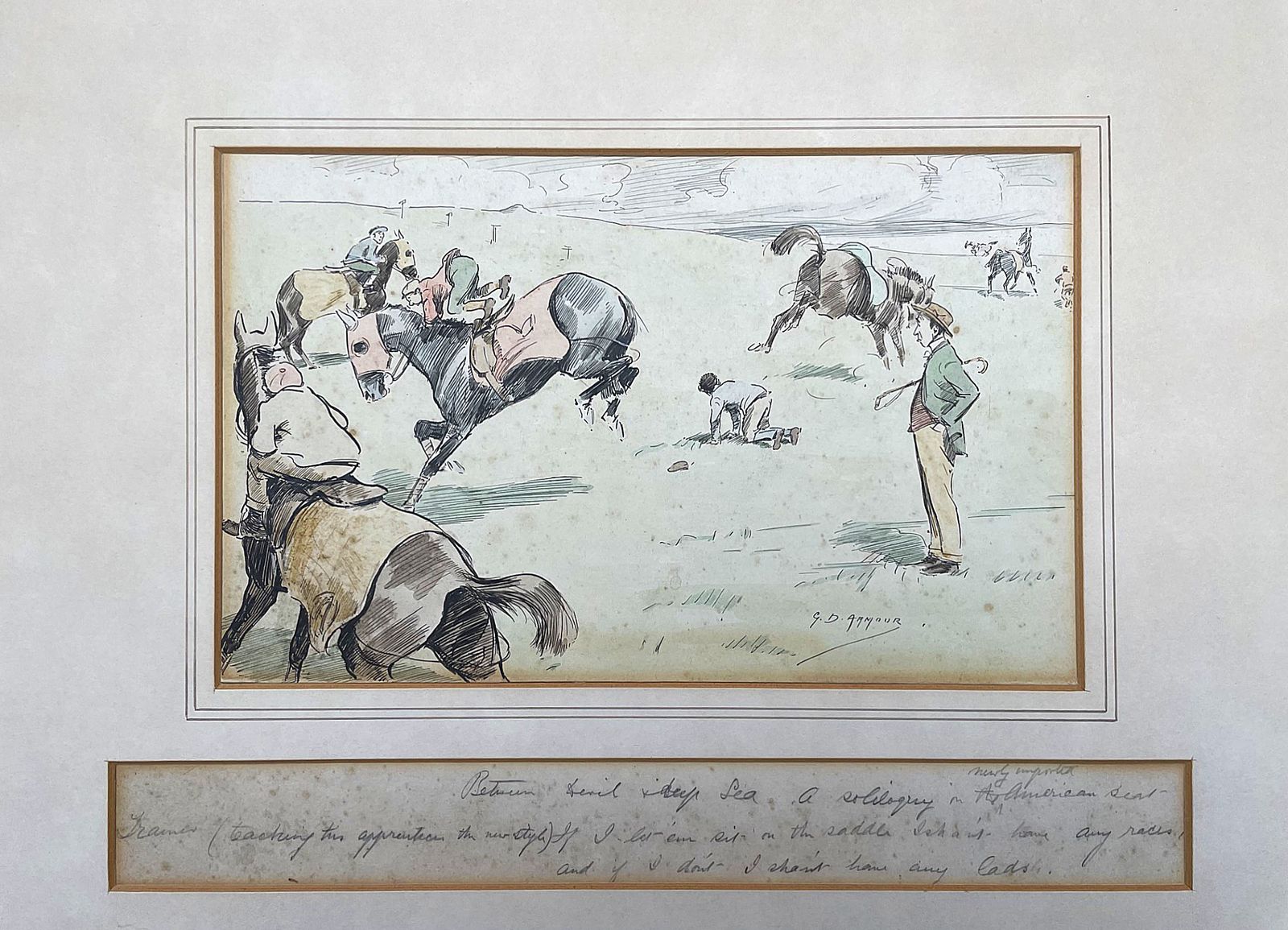 Excellent Edwardian Watercolour By George Denholm Armour (1864 1949)   "The Newly Imported American Seat" photo furniture