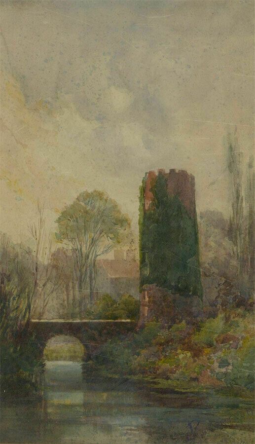 Robertson   Signed & Framed Early 20th Century Watercolour, The Ivy Tower photo for sale