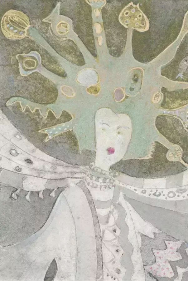 Patricia Johnstone (1944 2023)   Contemporary Etching, A Modern Day Queen
