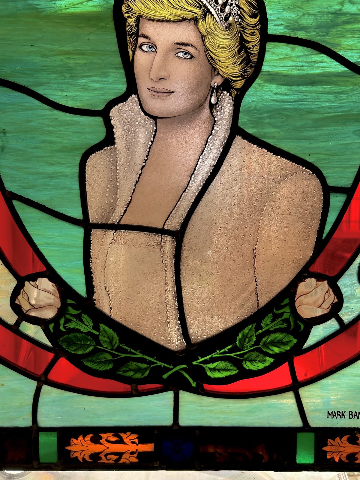 Princess Diana Queen Of Hearts Stained Glass Window photo Home Fixtures