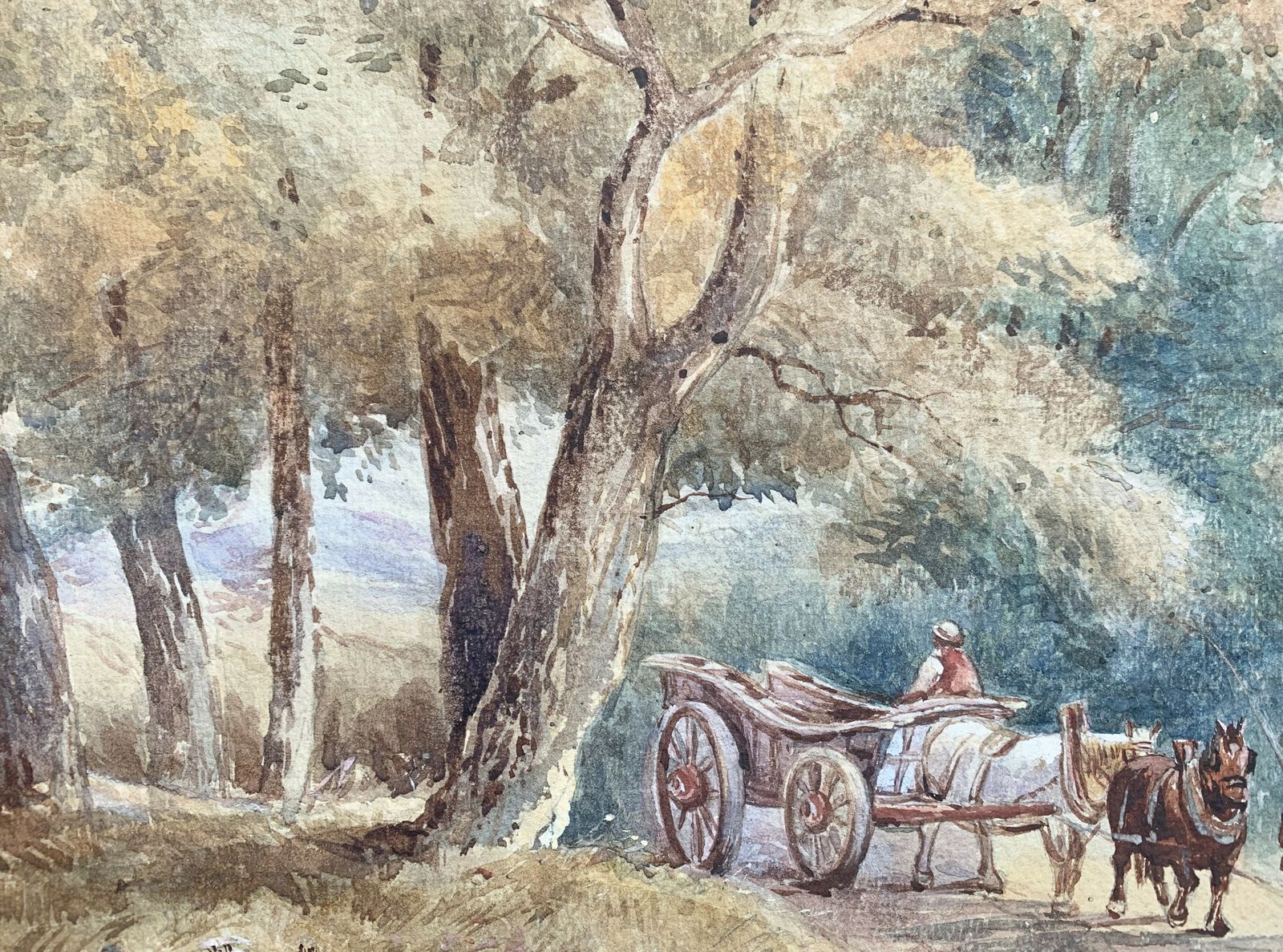 Original Signed Victorian Watercolour Painting Rural Life photo vinterior