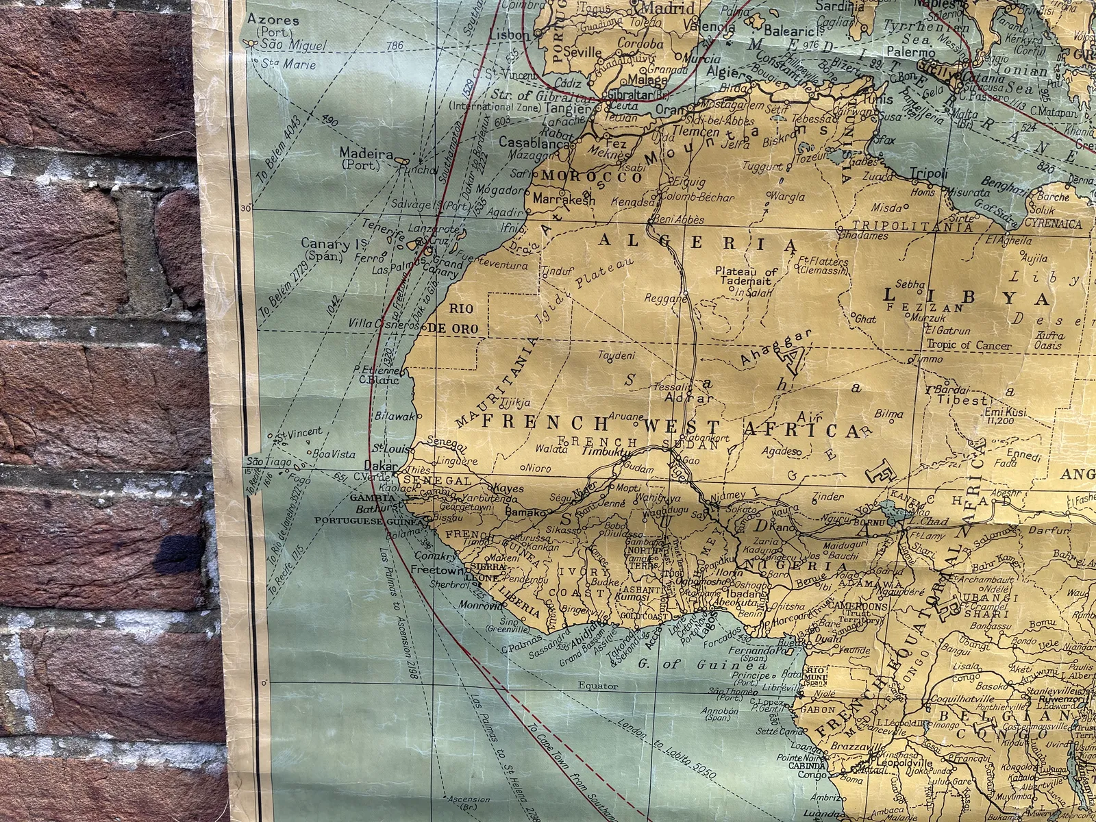 Linen Backed Holland Africa Line (Vns) Agents Route Map 1950 Oranjefontein photo Art