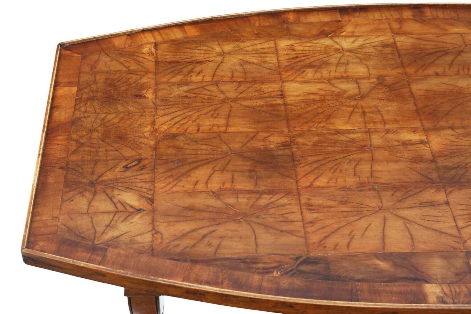 Antique Vintage Quality Early 20th Century Yew Oyster Veneer Coffee Table photo vinterior