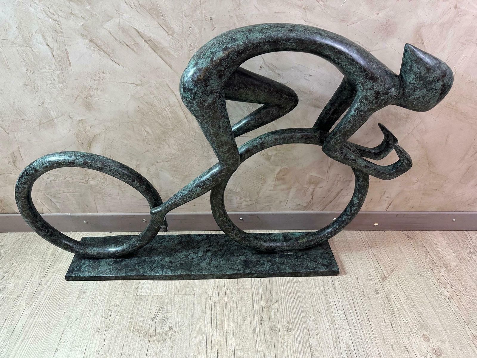 Contemporary "Tour De France" Cyclist Bronze Sculpture photo Art