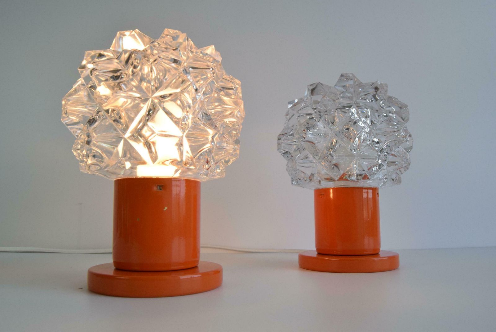 A Pair Of Table Or Wall Lamps From The Middle Of The Century/ Kamenický šenov photo vintage