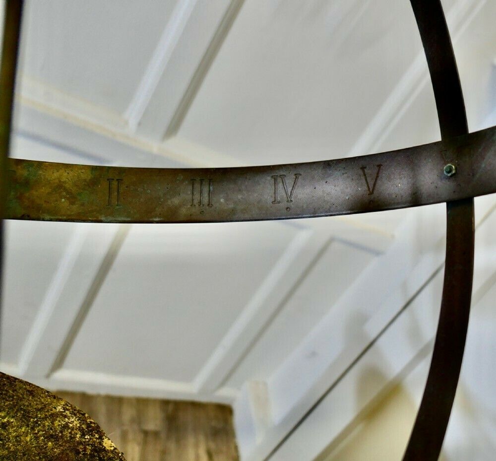 19th Century Copper Armillary Sphere On A Stone Pedestal photo vinterior