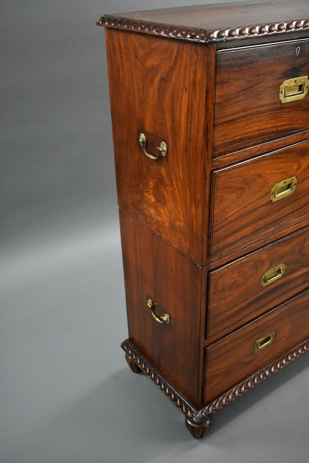 19th Century Anglo Indian Padouk Campaign Chest photo for sale