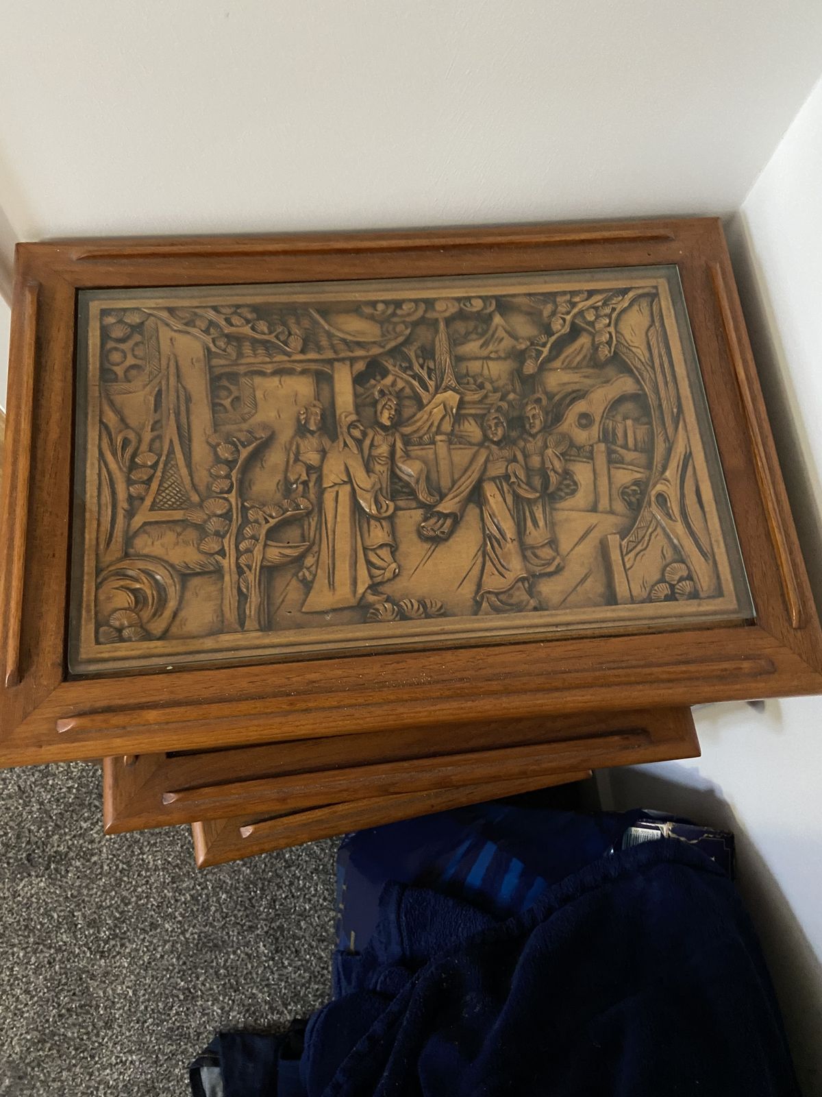 Chinese Carved Nest Of Tables, Early 20th Century Now £300