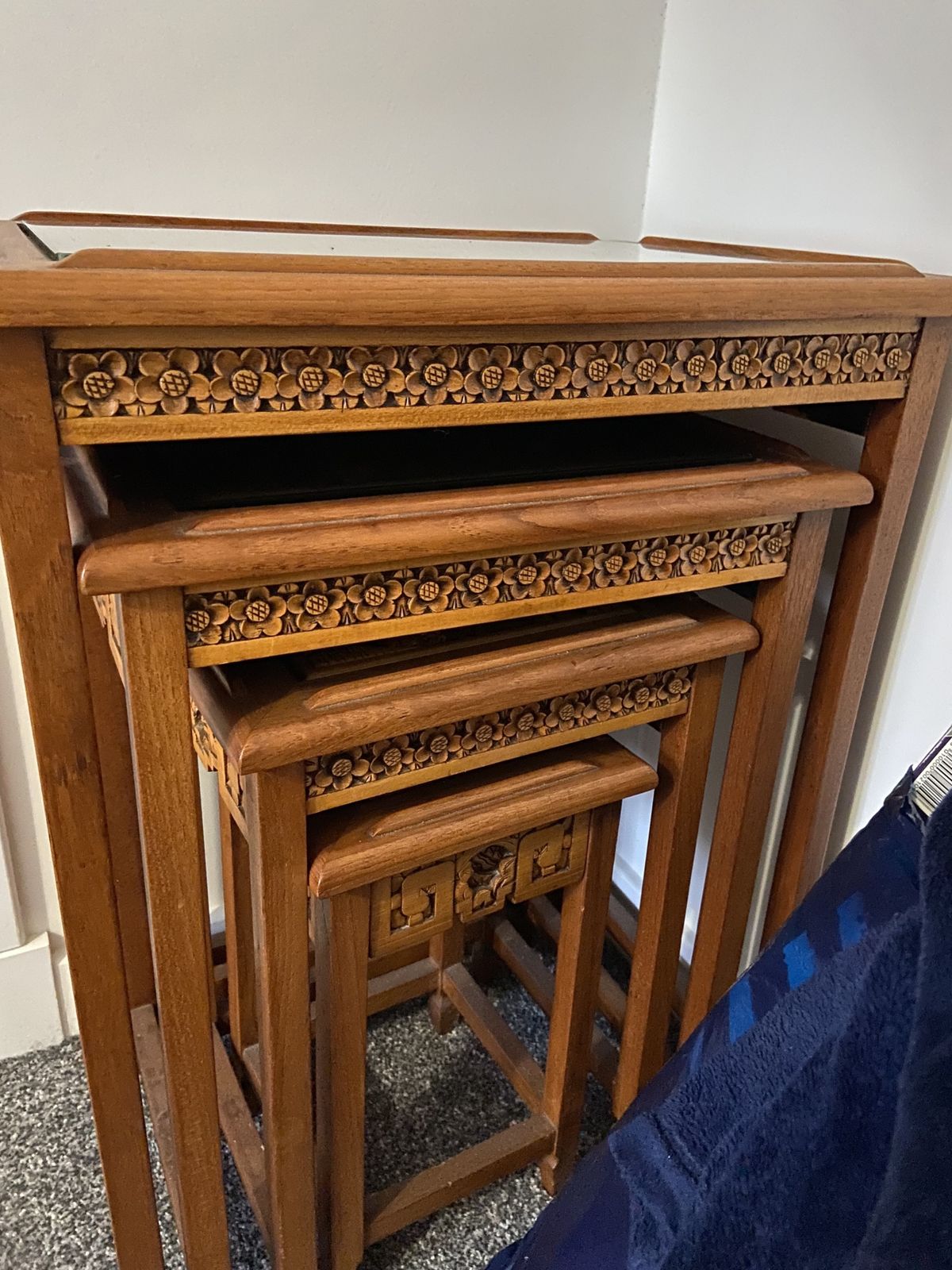 Chinese Carved Nest Of Tables, Early 20th Century Now £300 photo for sale