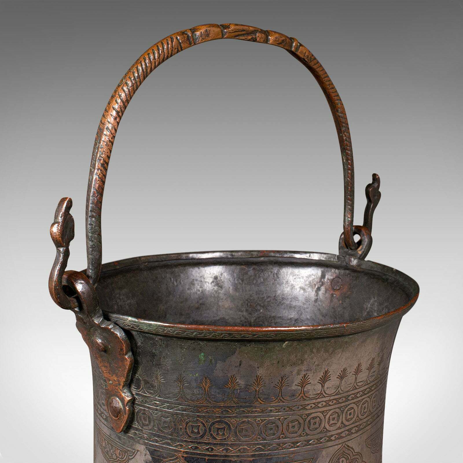 Antique Water Bucket, Burmese, Silvered Copper, Fireside Store, Georgian, C.1800 photo buy
