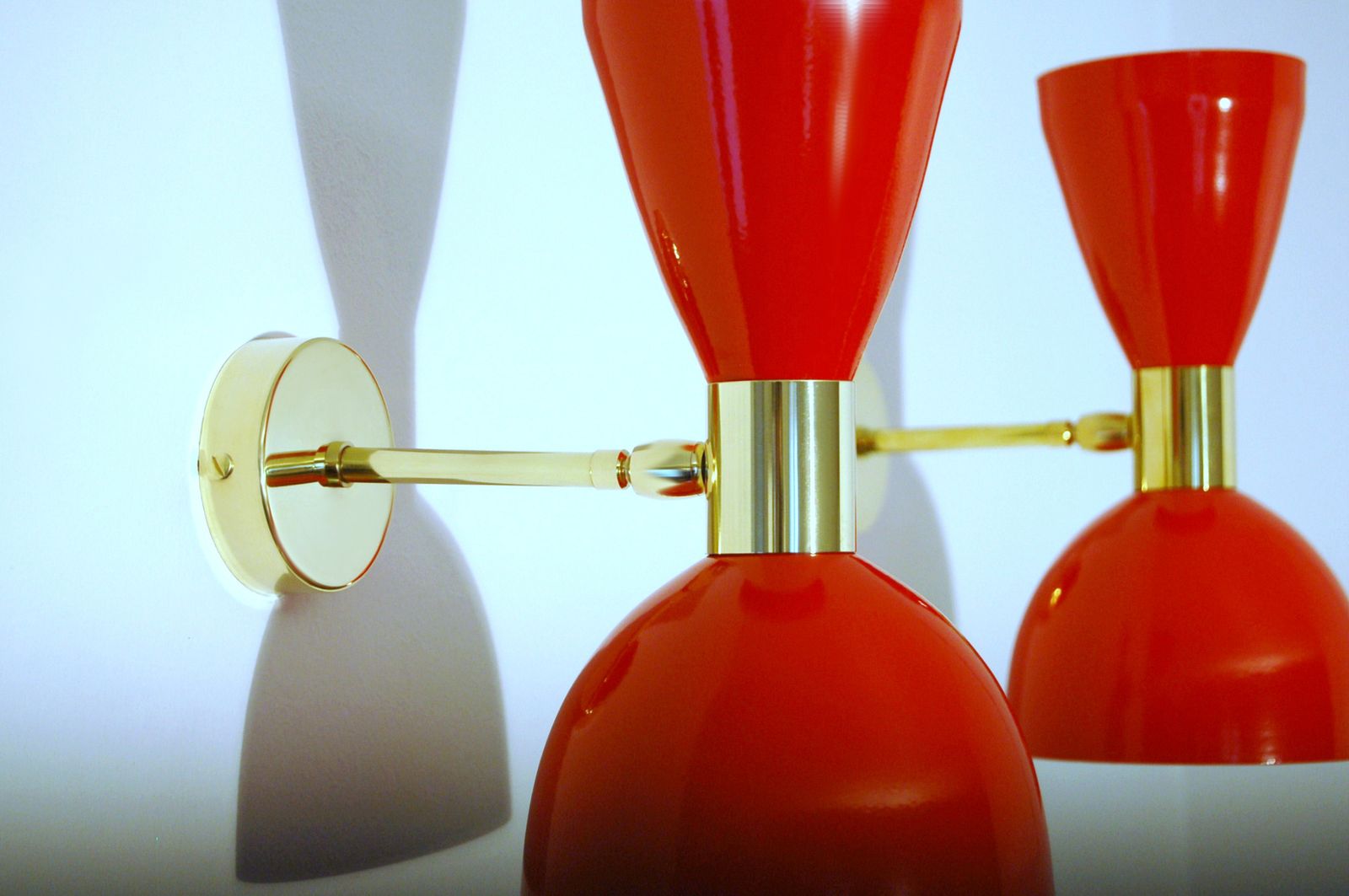 Pair Of Wall Lamp Metal / Red Color Style '50 photo for sale