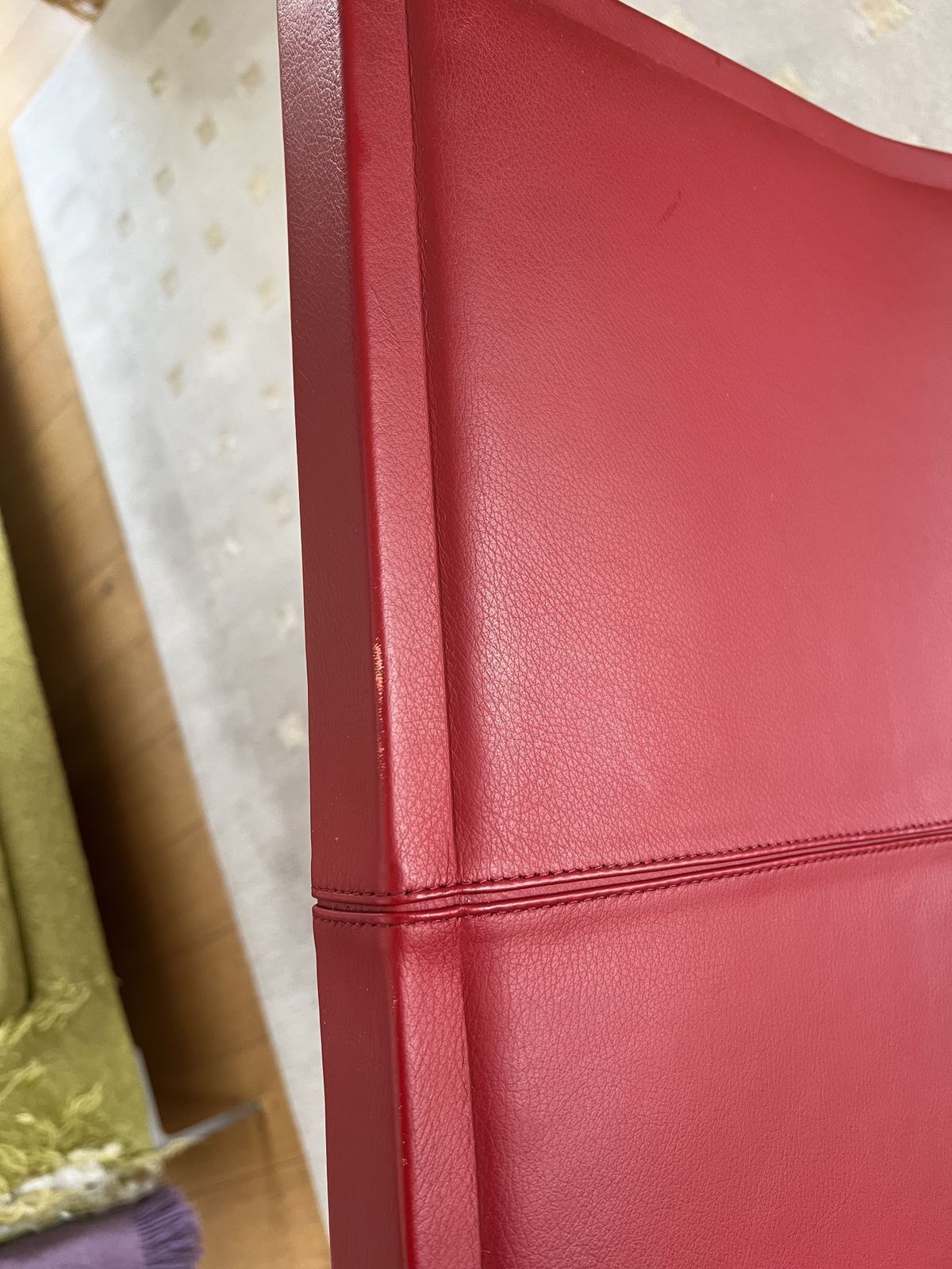 photo for sale Red Leather Rocking Chair (Don'do By Jean Marie Massaud For Poltrona Frau)