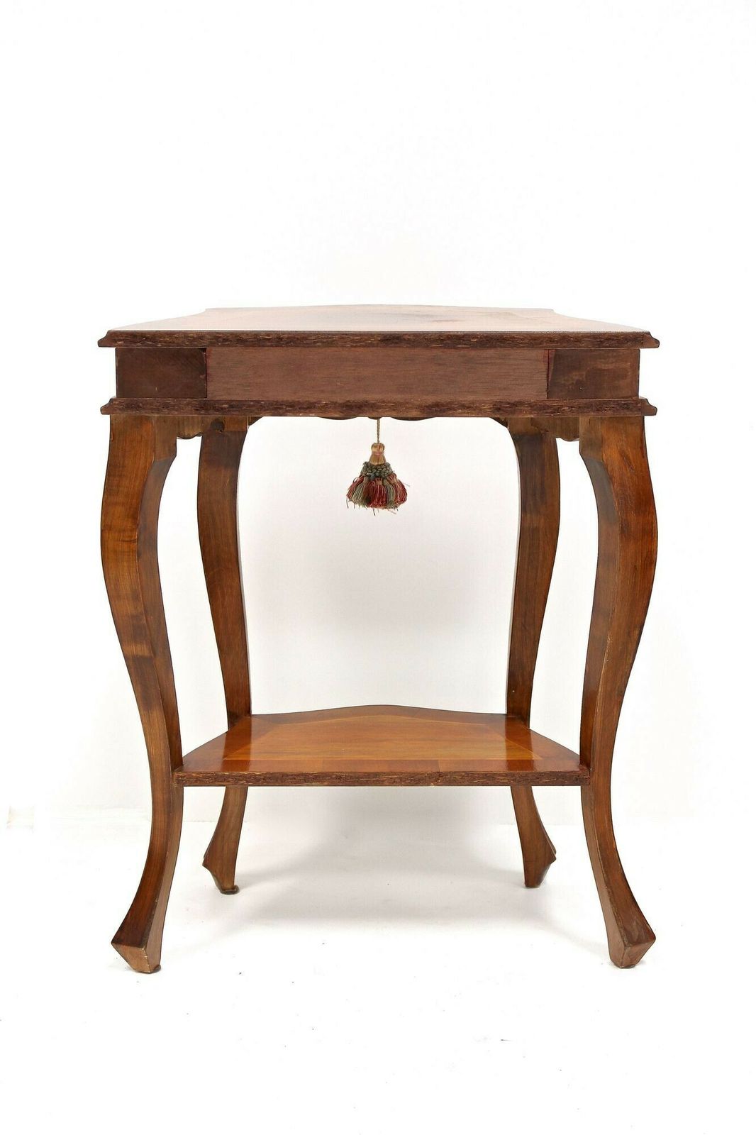 Pair Of Baroque Style Nightstands/ Console Tables, Nutwood Carved, It Ca. 1950 photo vinterior