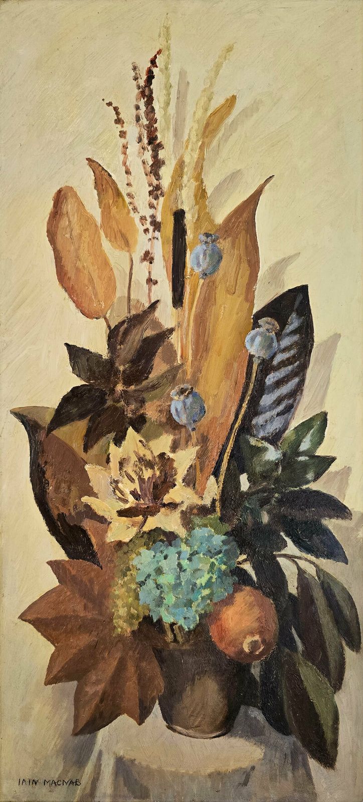 Iain Macnab (1890 1967) – 'Winter Arrangement' Still Life Oil Painting Mid Century 1966
