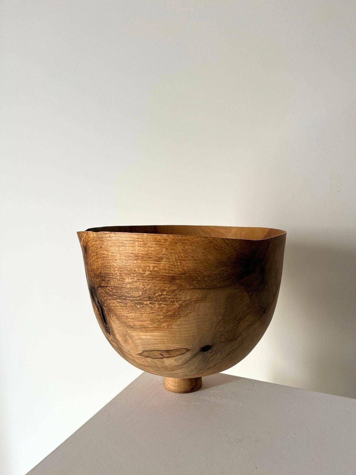 Large Sculptural Wooden Bowl Vessel In Solid Olive Ash Wood photo furniture