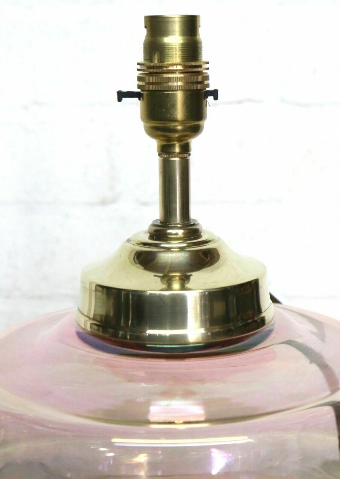 Antique Table Lamp Art Deco Lustre Pink Beehive Glass Lamp Early 20th Century photo 140.0
