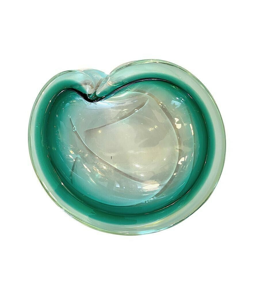 An Italian 1960s Green Murano Glass Ashtray photo buy