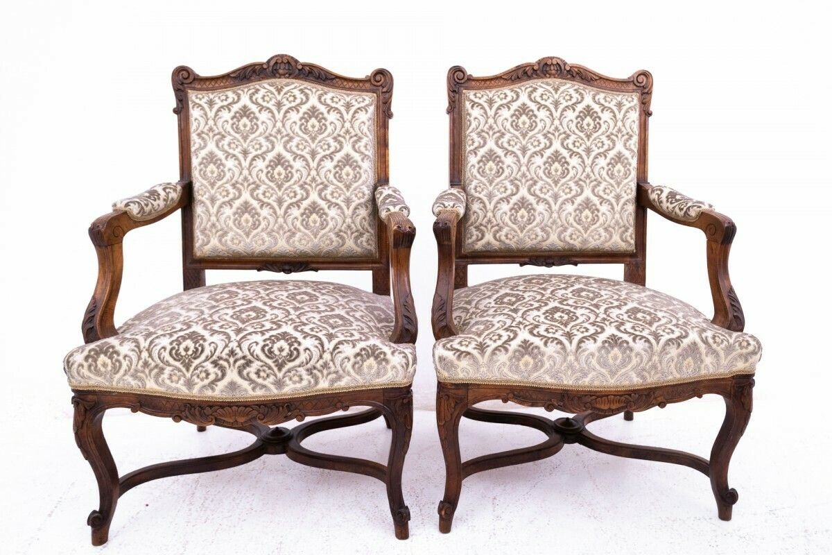 photo vintage Pair Of Antique Armchairs, France, Ca. 1900.