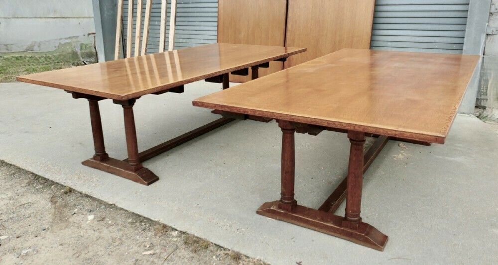 photo furniture 30 Seater Oak Banqueting Table, Arts & Crafts Boardroom Table