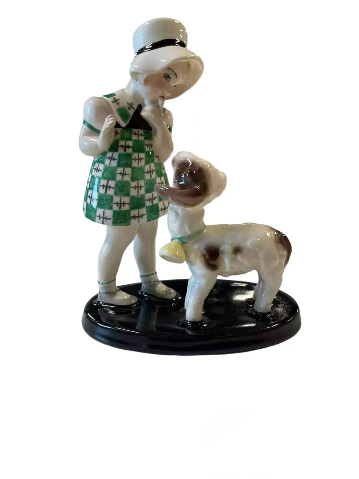 Goldscheider   Claire Weiss   Figurine Of Standing Girl With Hat And Lamb   Earthenware photo Home Decor