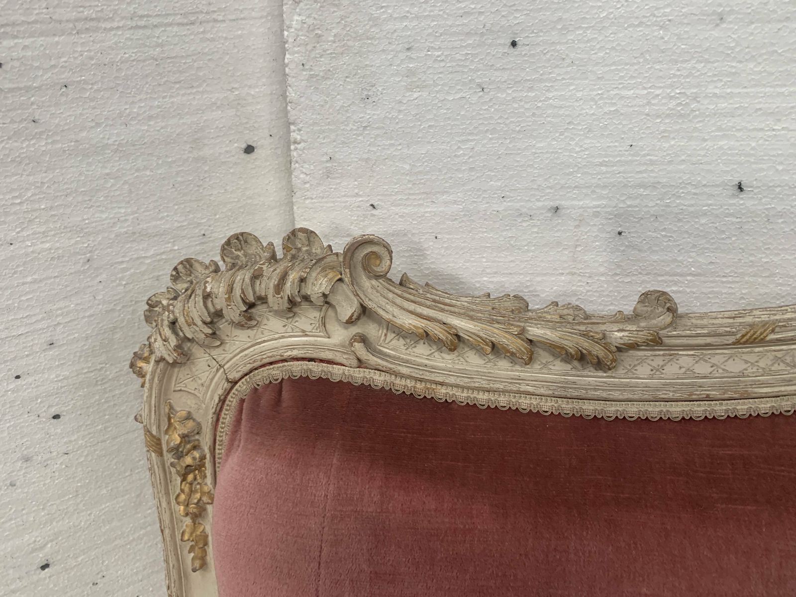 Furniture Louis XV Style Bench In Lacquered And Gilded Beech, 20th Century photo