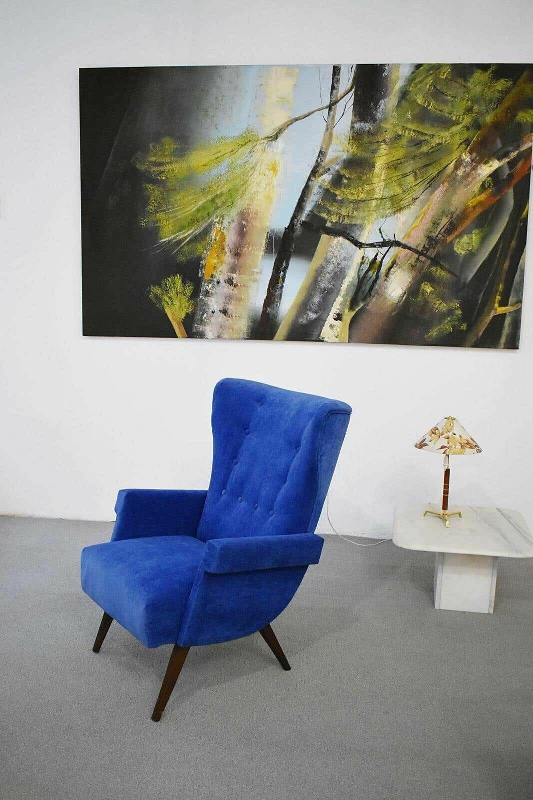 Uitzonderlijke Oostenrijkse Wingback Fauteuil Uit De Jaren 1950, Toegeschreven Aan Oskar Payer photo for sale