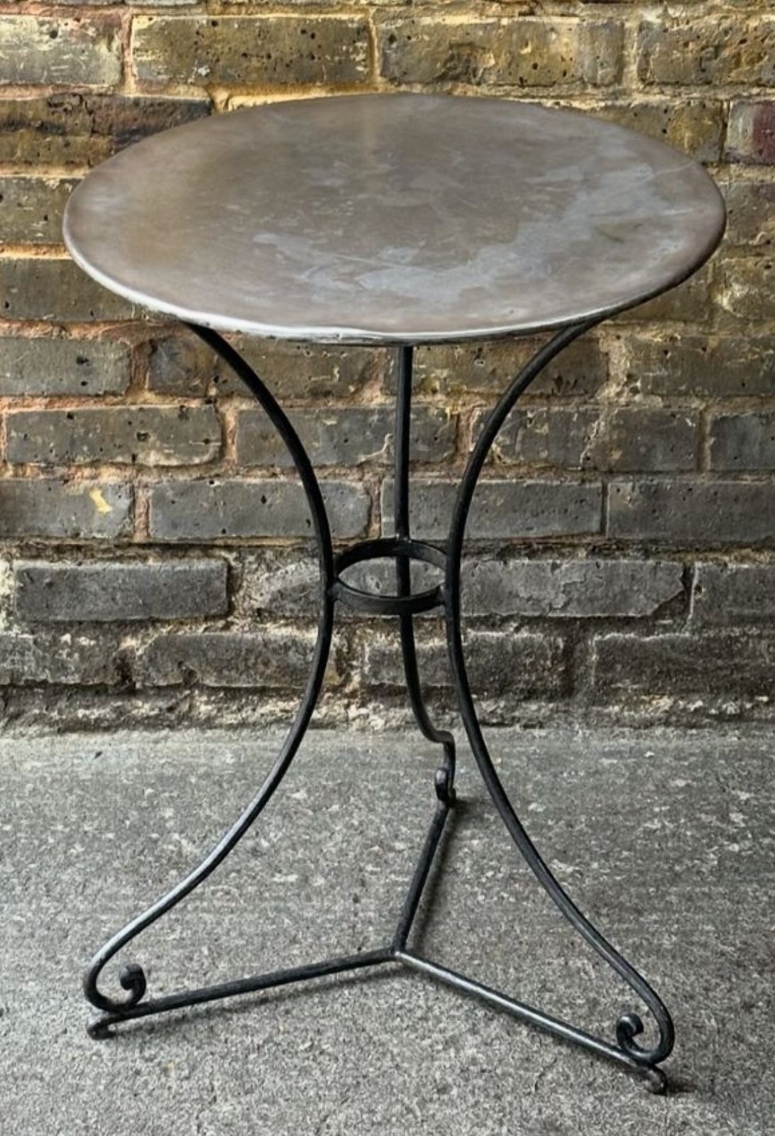 Vintage Zinc Top Bistro Table photo furniture