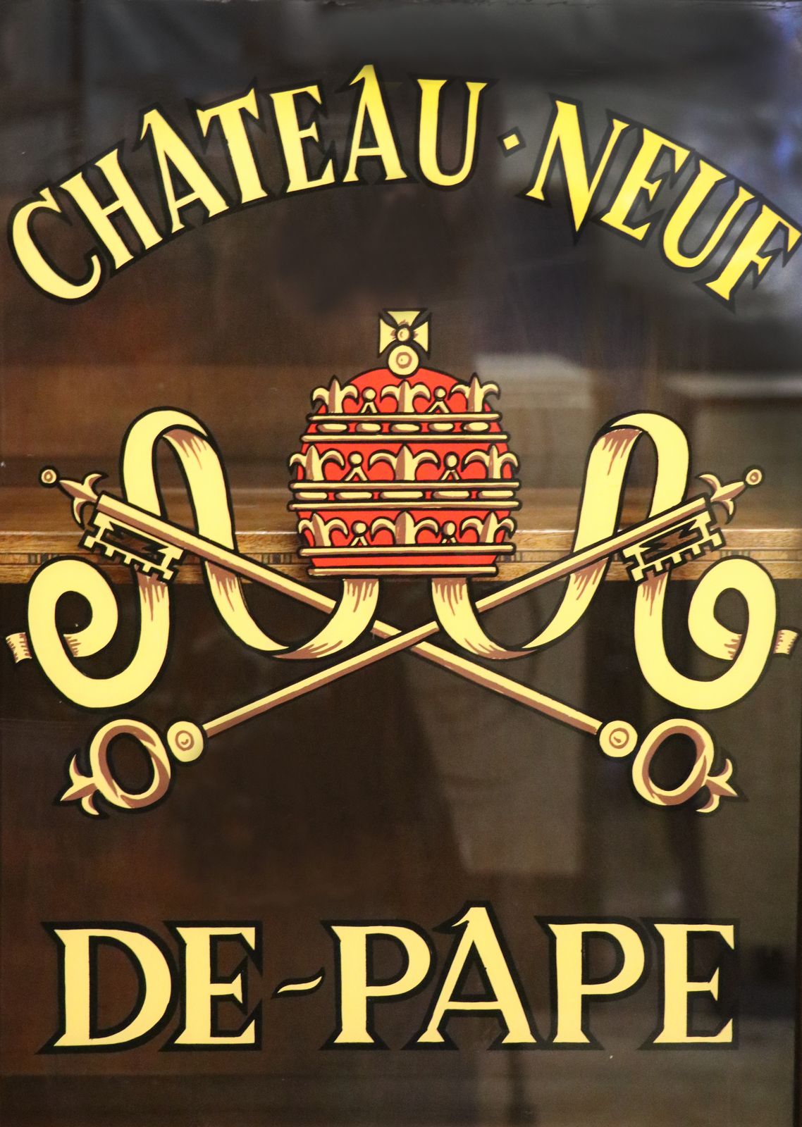 A Wonderful Early 20th Century French Glazed Display Cabinet, Later Hand Sign Written Rhone Valley Vineyards Of Chateauneuf Du Pape. photo buy