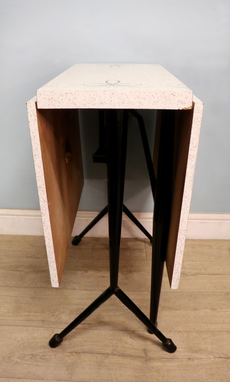A Lovely Retro Dropleaf Dining Table With Melamine Or Formica Granite Effect. photo Furniture