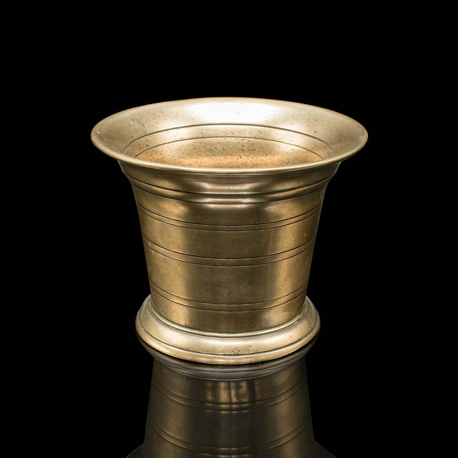 Duo Of Antique Mortars, Pestle, English, Bronze, Apothecary Aid, Early Georgian photo vintage