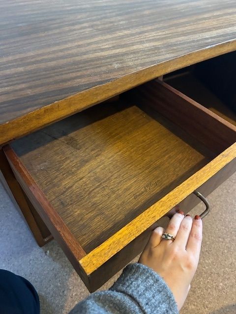 Morris Of Glasgow Mid Century Curved Desk / Retro/ Curve photo vintage