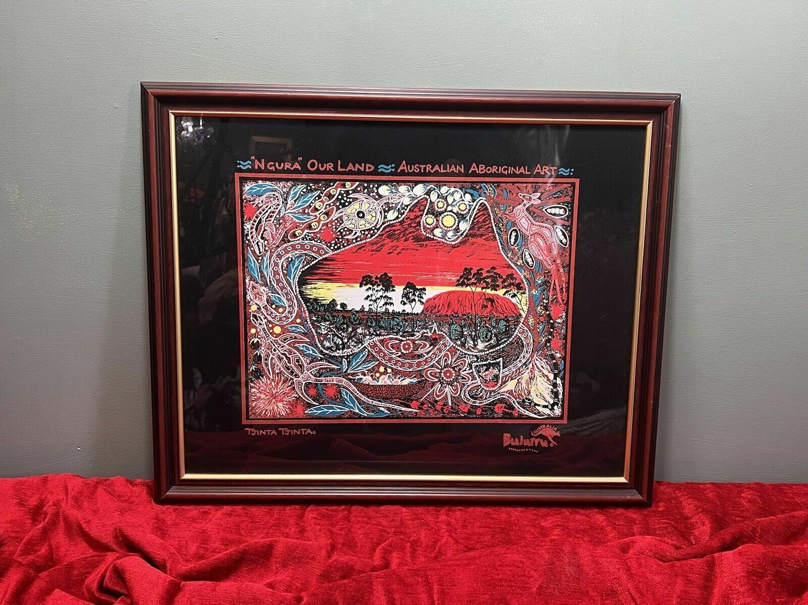 Australian Bulurru Aboriginal Artwork Titled 'Ngura Our Land' By Artist Tjinta photo furniture