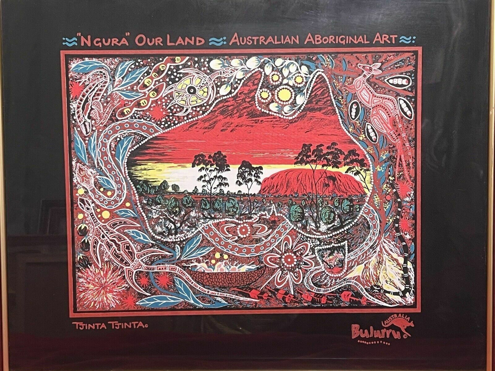 Australian Bulurru Aboriginal Artwork Titled 'Ngura Our Land' By Artist Tjinta photo Art
