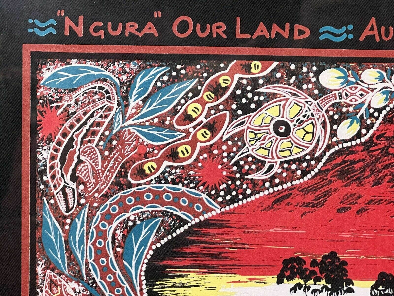 Australian Bulurru Aboriginal Artwork Titled 'Ngura Our Land' By Artist Tjinta photo vintage