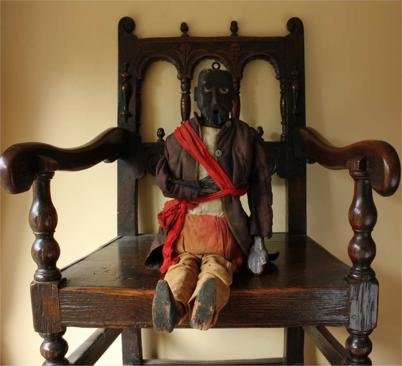 Antique Puppet Figure. Marionette Black Man. Folk Art Mannequin Doll. photo Home Decor