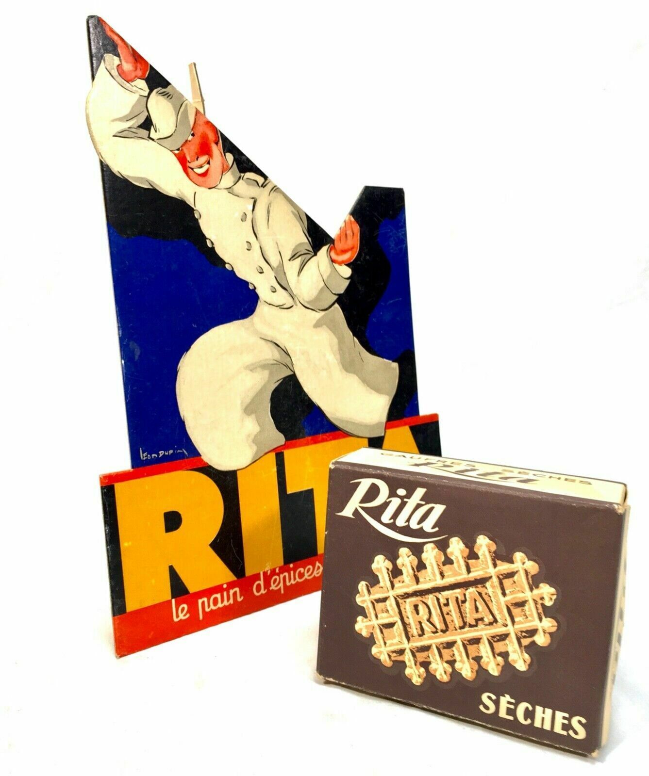 Antique Advertising   1930s French Bakery Counter Show Card For Rita Gingerbread photo 89.0