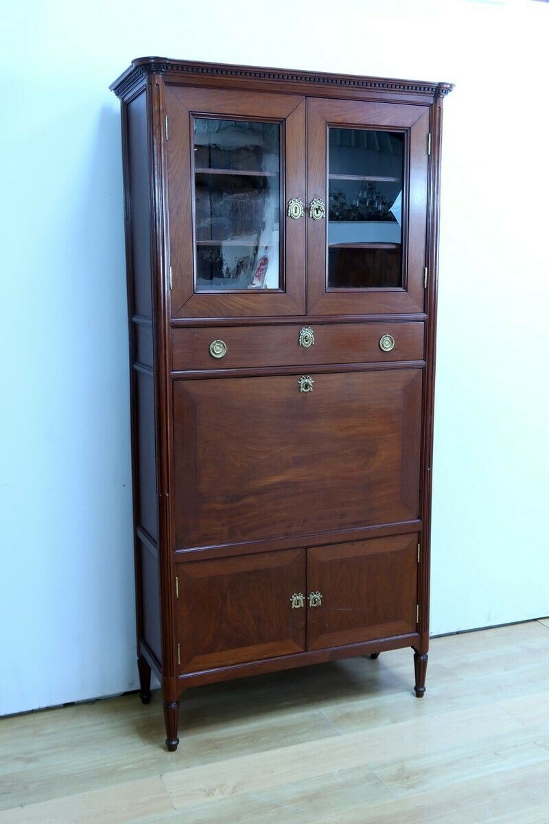 Mahogany Guillotine Secretary, Louis XVI Period – Late 18th Century photo for sale
