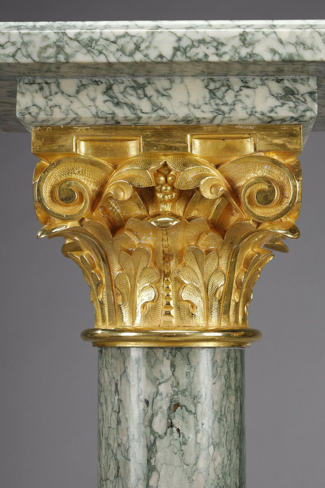 photo buy Pair Of Green Estours Marble Columns With Corinthian Capitals