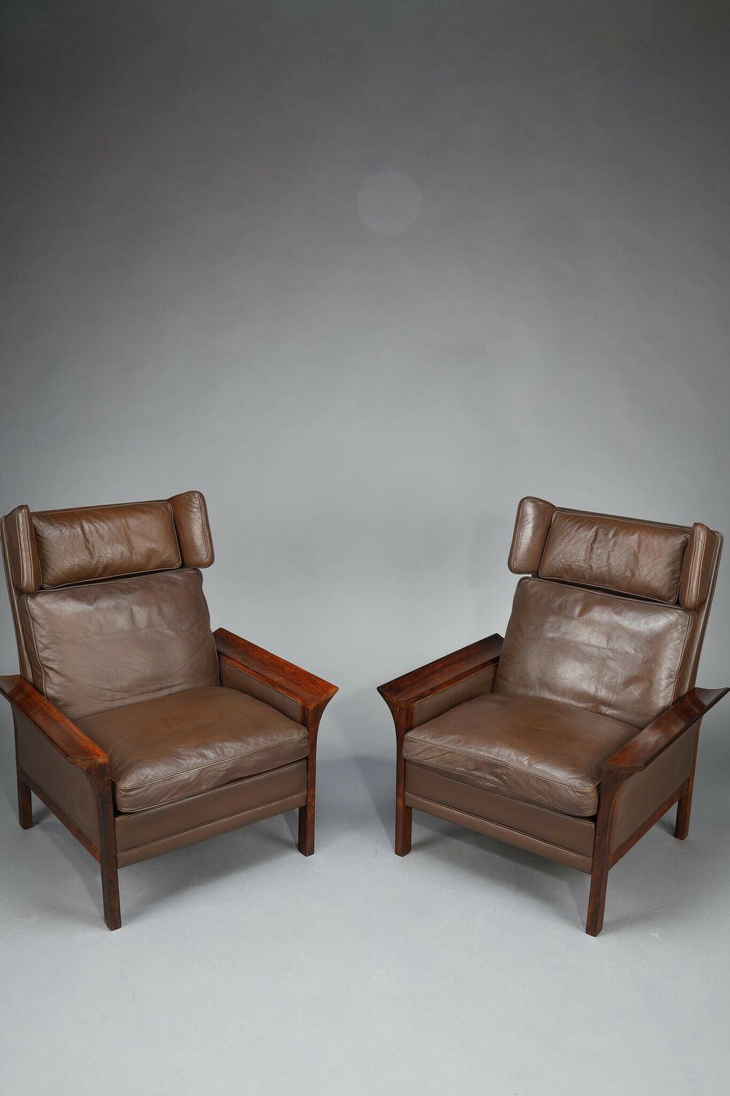 Living Room Furniture In Rosewood With A Sofa And A Pair Of Leather Armchairs photo furniture