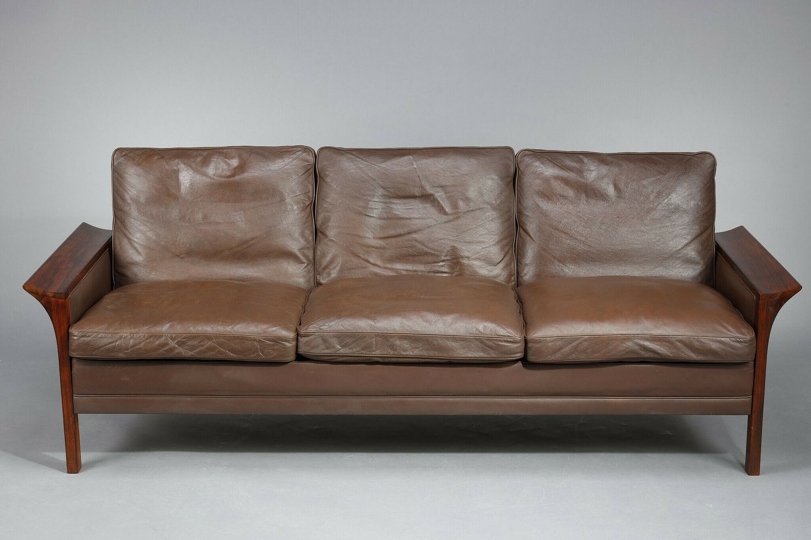 Living Room Furniture In Rosewood With A Sofa And A Pair Of Leather Armchairs photo vinterior