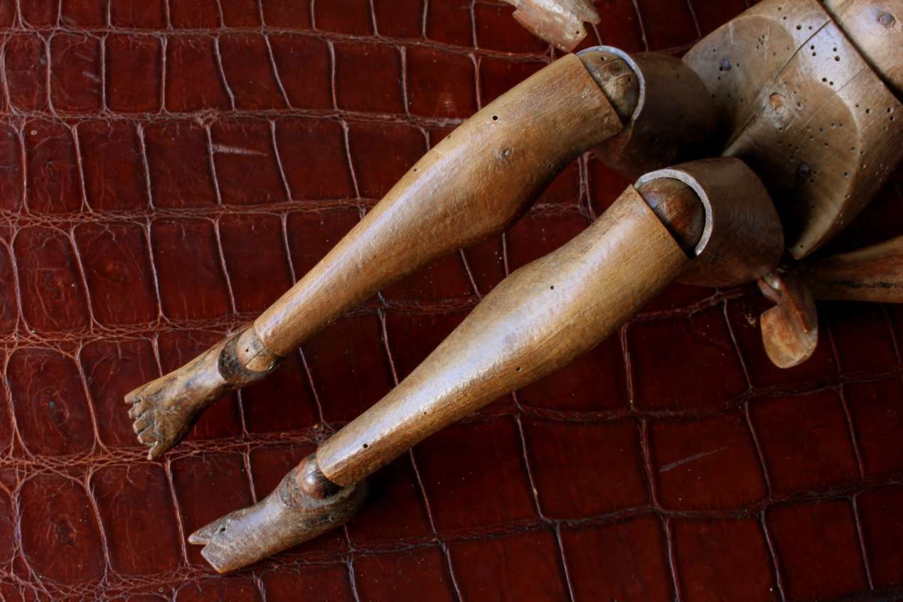 photo furniture Female Artist Lay Figure. Wood Articulated Mannequin Doll. 19th Century.