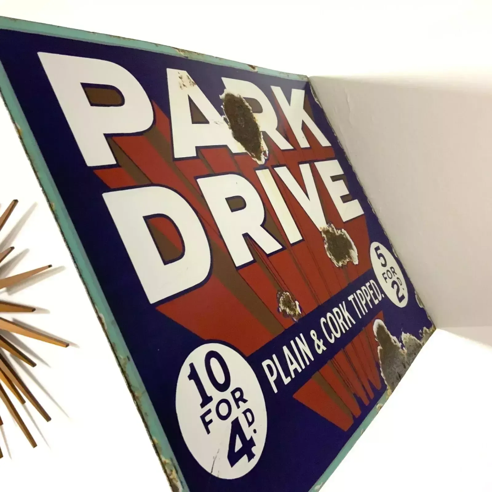 Park Drive Cigarettes Double Sided Enamel Advertising Sign photo vinterior