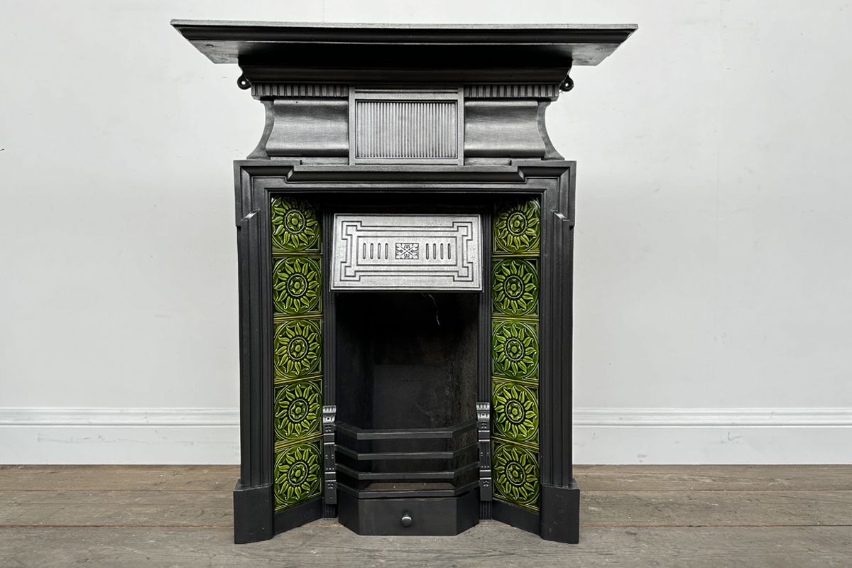 Antique Edwardian Cast Iron Fireplace