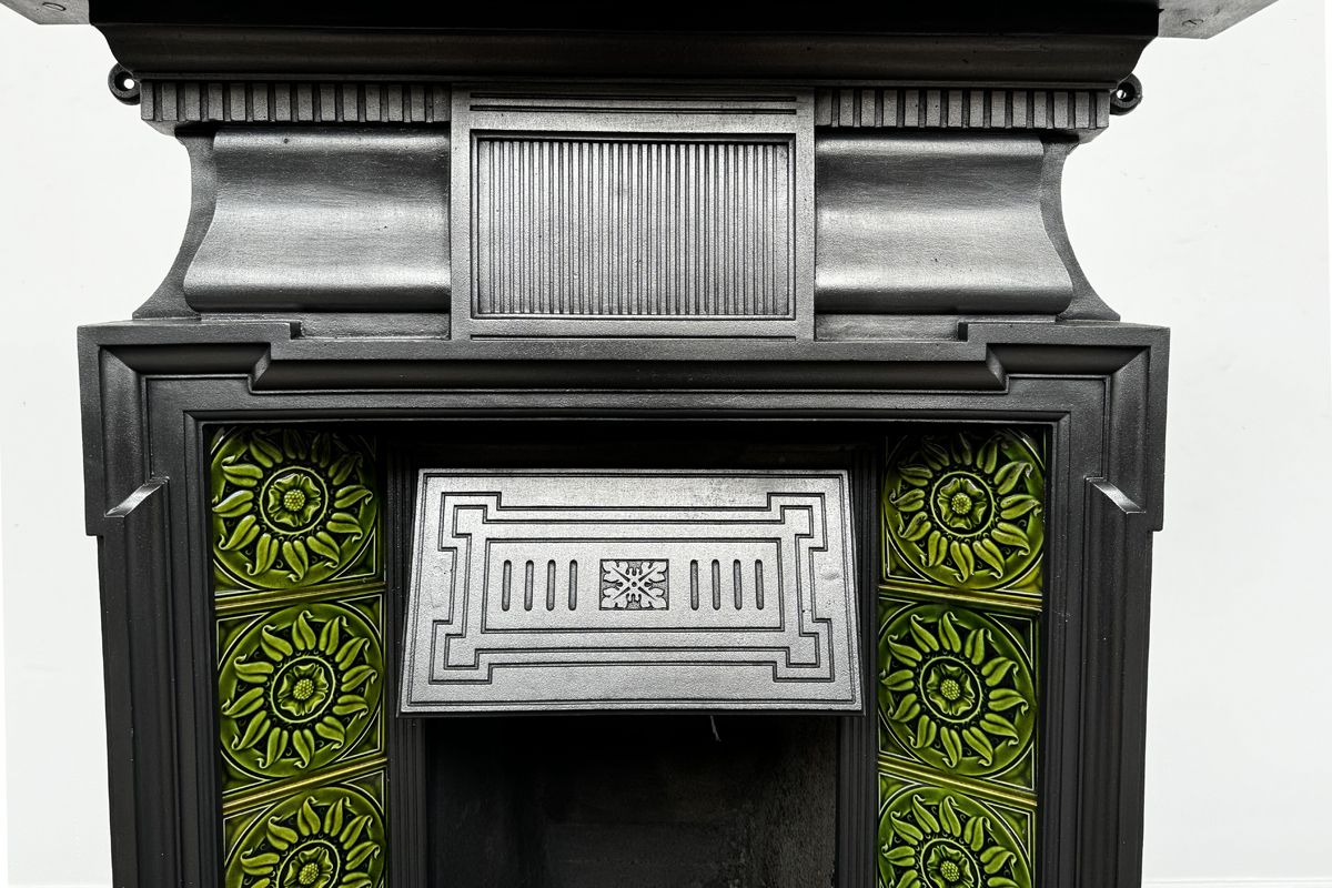 Antique Edwardian Cast Iron Fireplace photo for sale