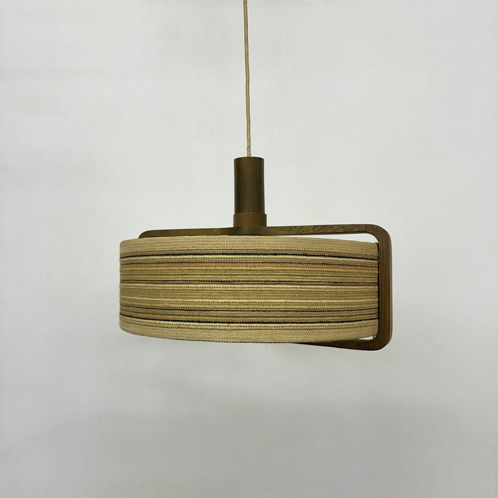 Temde Leuchten Hanging Lamp Teak Wood , 1970s photo vintage
