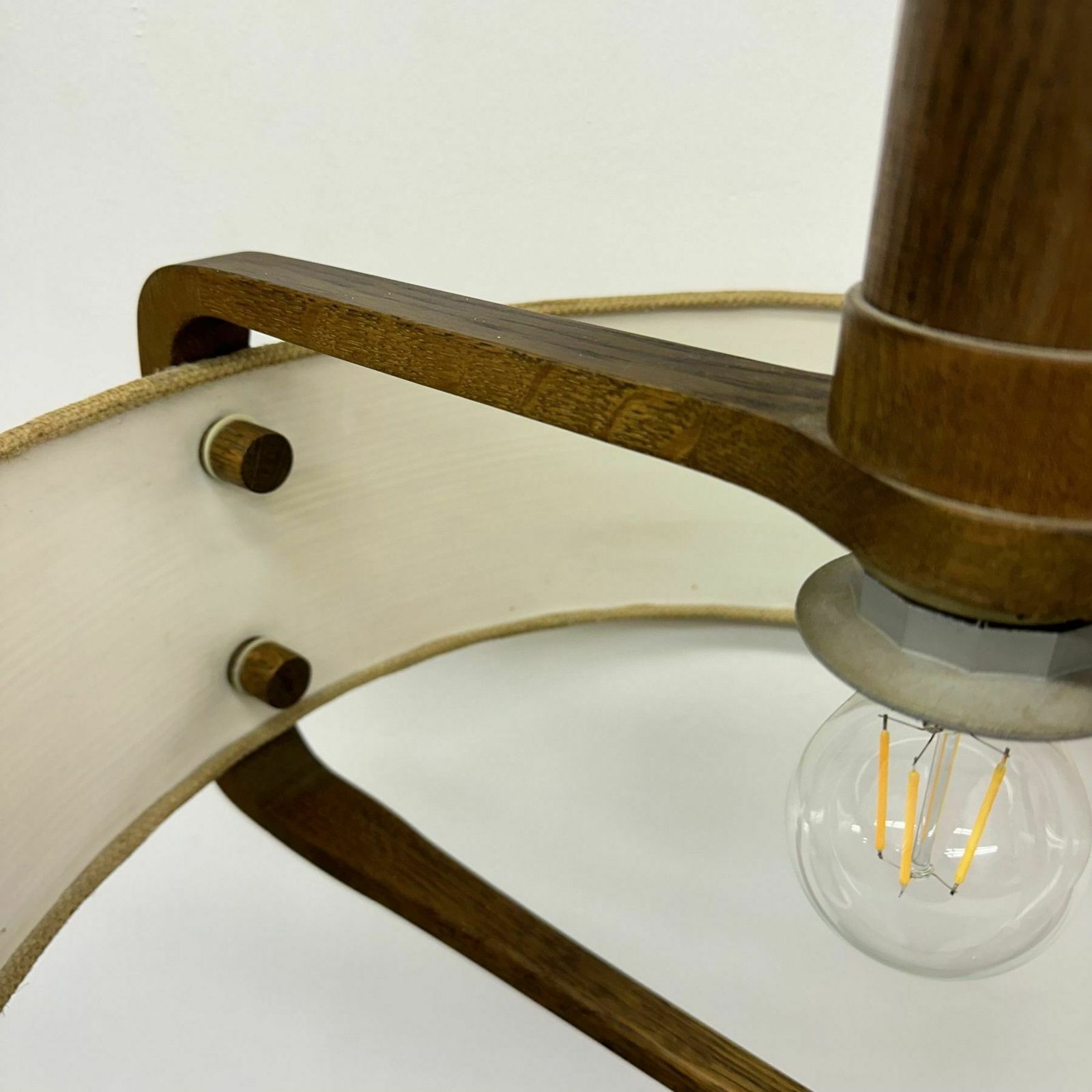 Lighting Temde Leuchten Hanging Lamp Teak Wood , 1970s photo