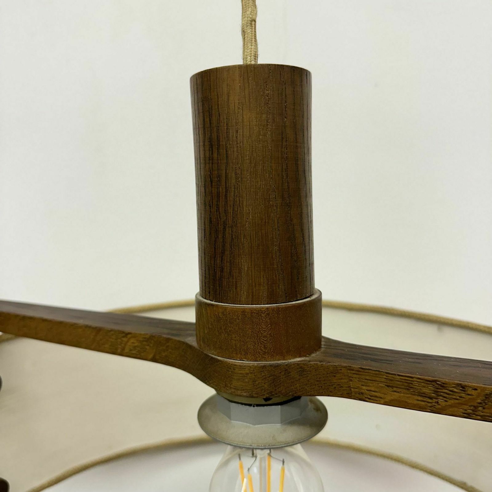784.0 Temde Leuchten Hanging Lamp Teak Wood , 1970s photo