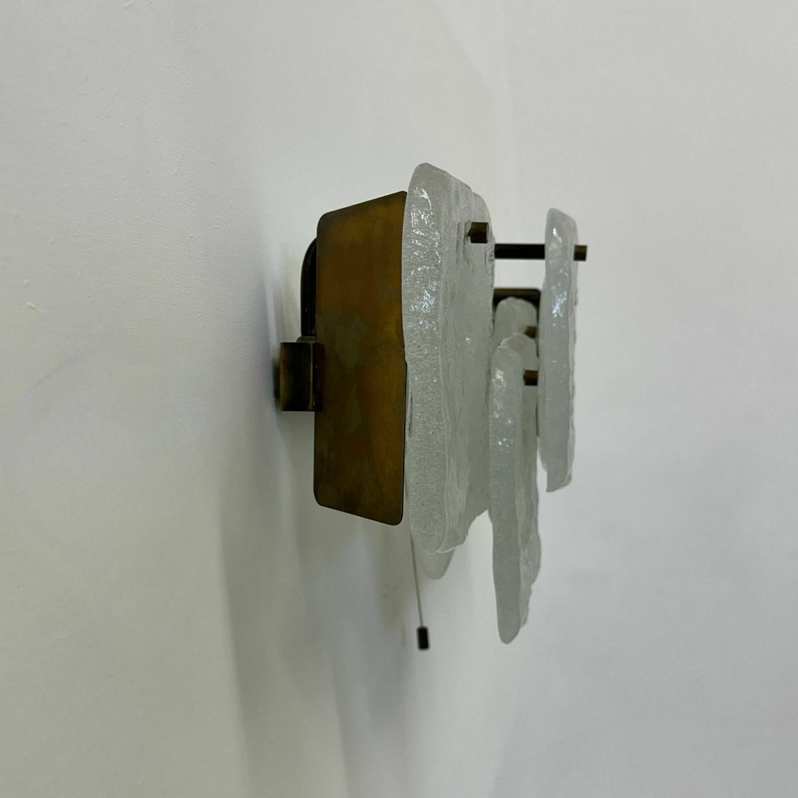 Modernist Frosted Ice Glass Wall Lamp Attributed To J. T. Kalmar For Kalmar, 1960s photo 1306.0