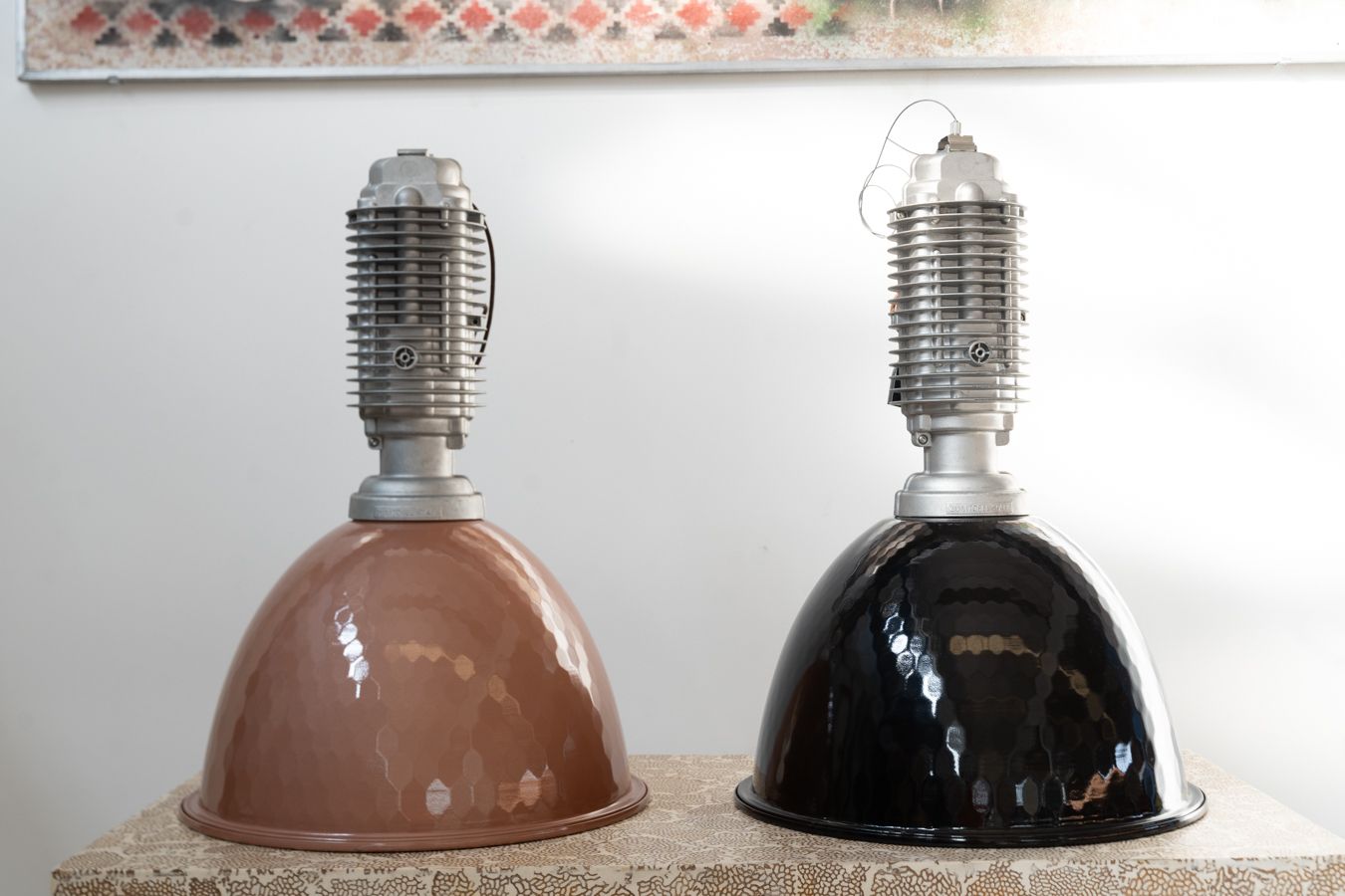 photo vinterior Set Of  Industrial Pendant Lamps – 1990s